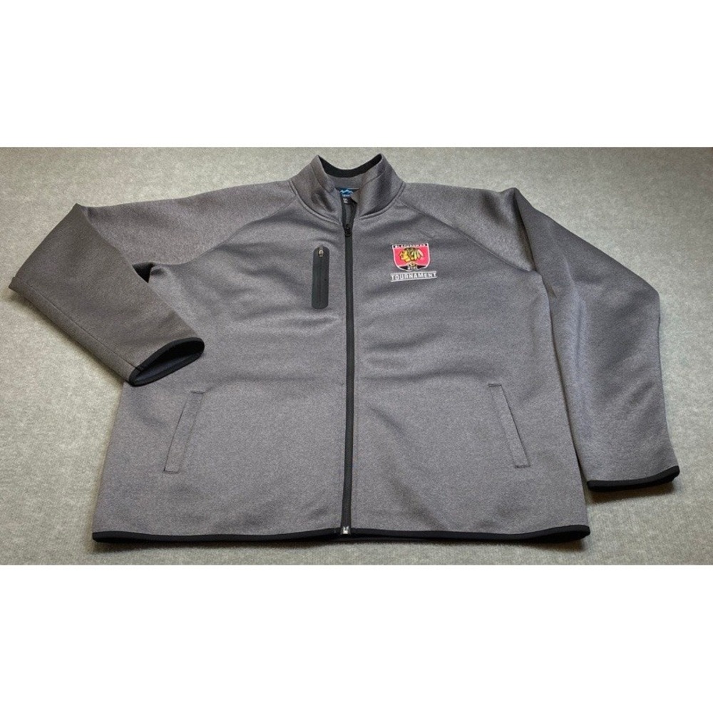 Tri-Mountain Performance Jacket Mens 2XL Gray Blackhawk Tournament Full Zip